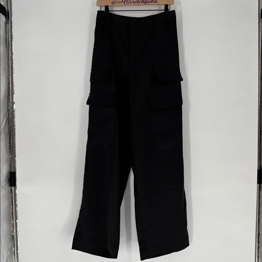 Noli Milan satin cargo pants black 4 - Picture 2 of 4